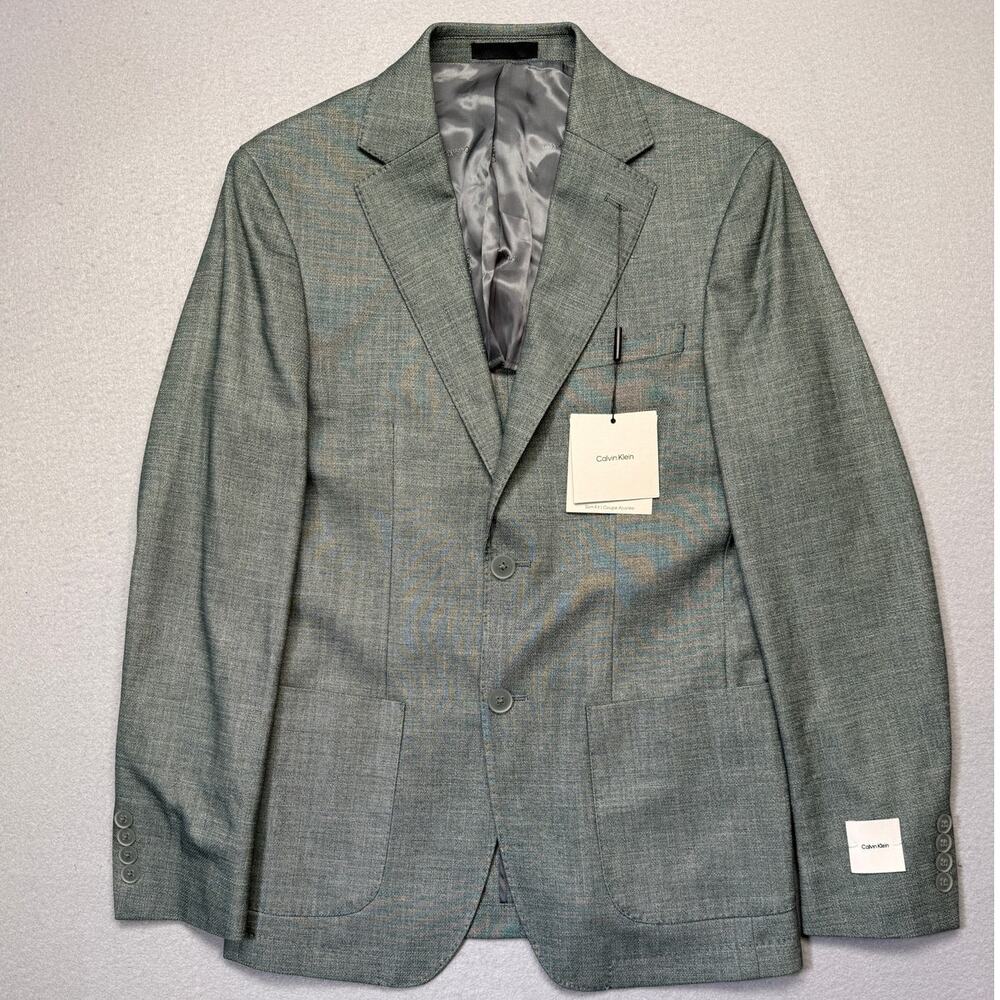 Calvin Klein Men's Solid Slim-Fit Soft Sport Coat Forest green 36R $295